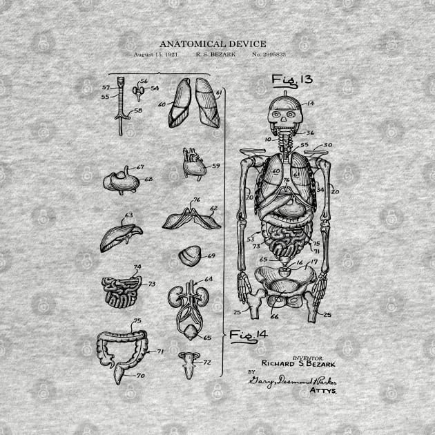 Human Skeleton Patent Blueprint Illustration by MadebyDesign